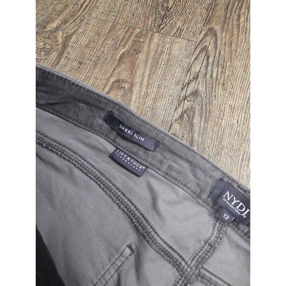 NYDJ Sheri Slim NWT Volcanic Glass Gray Corduroy Pants Size 12 - Picture 3 of 7